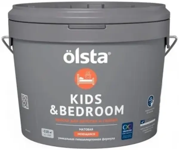 Olsta Kids & Bedroom краска для детских и спален (900 мл) светлая тепло-серая база A №58A Foggy 01