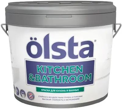 Olsta Kitchen & Bathroom краска для кухонь и ванных (2.7 л) пыльная тепло-розовая база A №25A Salmon Scale 00