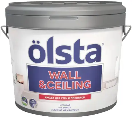 Olsta Wall & Ceiling краска для стен и потолков (2.7 л) приглушенный оттенок цветущей камелии