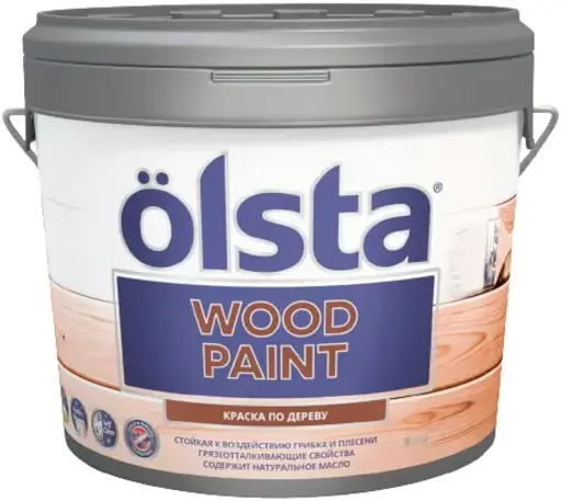 Olsta Wood Paint краска по дереву (9 л) оттенок горного хрусталя база А №23А Kristall 01