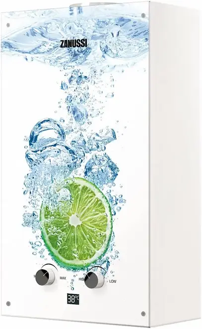 Zanussi GWH 10 газовая колонка Fonte Glass 191 мм лицевая панель Lime