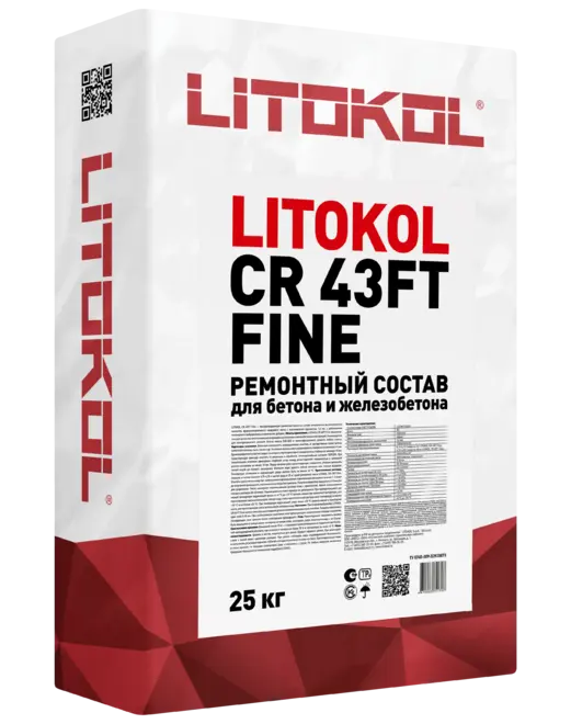Литокол CR 43FT Fine ремонтный состав для бетона и железобетона (25 кг)
