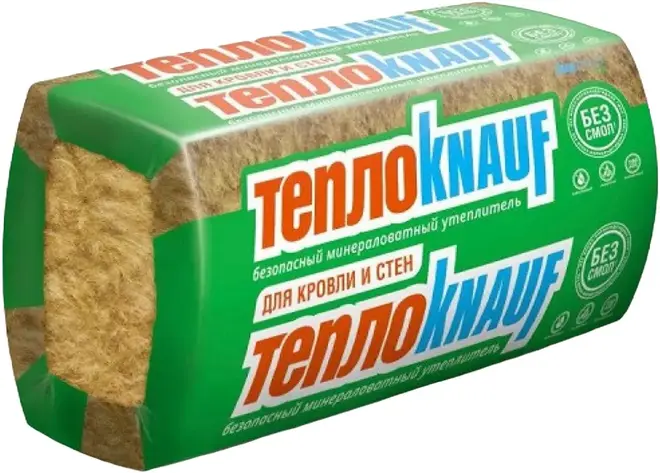 Кнауф ТеплоKnauf Аquastatik TS 036 минераловатный утеплитель для кровли и стен (плита 610*1.23 м/50 мм)