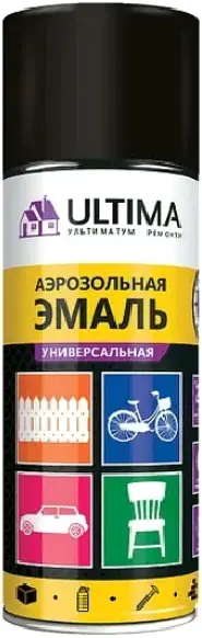 Ultima аэрозольная эмаль универсальная грунт (520 мл) черный