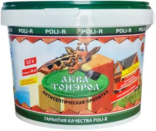 Поли-Р Аква Тонэрол антисептическая пропитка для дерева акриловая (2.2 л) светлый дуб