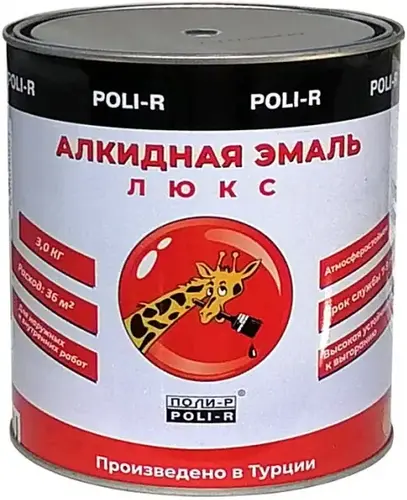 Поли-Р Люкс эмаль алкидная (3 кг) белая глянцевая