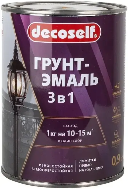 Пуфас Decoself грунт-эмаль 3 в 1 (900 г) желтая матовая