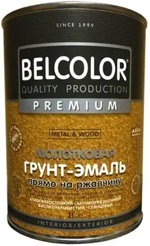 Belcolor Premium АУ-1356 Premium Metal & Wood грунт-эмаль по ржавчине молотковая (800 г) золото