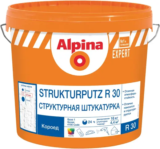 Alpina Expert Strukturputz R30 структурная штукатурка короед (16 кг)