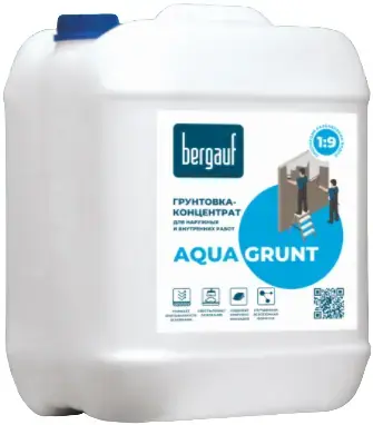 Bergauf Aqua Grunt грунтовка-концентрат для наружных и внутренних работ (5 л)