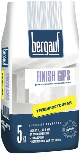 Bergauf Finish Gips финишная шпаклевка на гипсовой основе трещиностойкая (5 кг)