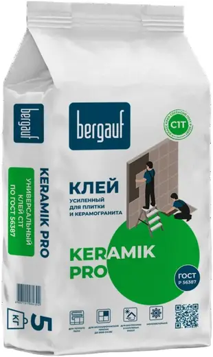 Bergauf Keramik Pro клей усиленный для керамической плитки (5 кг)