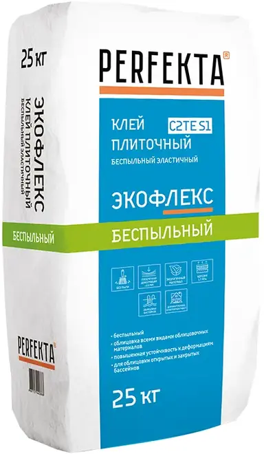 Perfekta Экофлекс C2TE S1 клей плиточный беспыльный эластичный (25 кг)