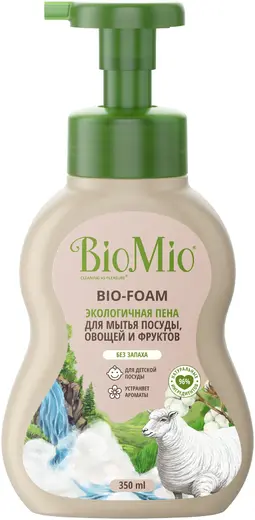 Biomio Bio-Foam экологичная пена для мытья посуды, овощей и фруктов (350 мл)