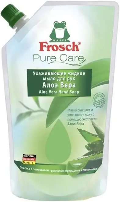 Frosch Pure Care Алое Вера мыло жидкое для рук ухаживающее (сменный блок 500 мл)