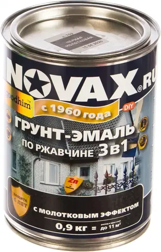 Goodhim Novax грунт-эмаль по ржавчине 3 в 1 с молотковым эффектом (900 г) бронзовая