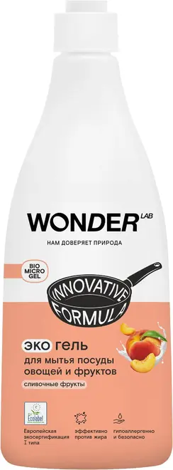 Wonder Lab Сливочные Фрукты экогель для мытья посуды овощей и фруктов (550 мл)