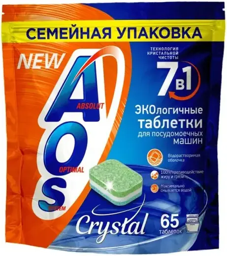 АОС Crystal экологичные таблетки для посудомоечных машин (65 таблеток)