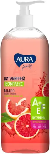 Aura Family Витаминный Комплекс Грейпфрут и Зеленый Чай мыло жидкое семейное (1 л)