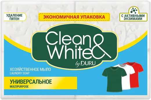 Duru Clean & White Универсальное мыло хозяйственное (1 блок) 1 упаковка 0.5