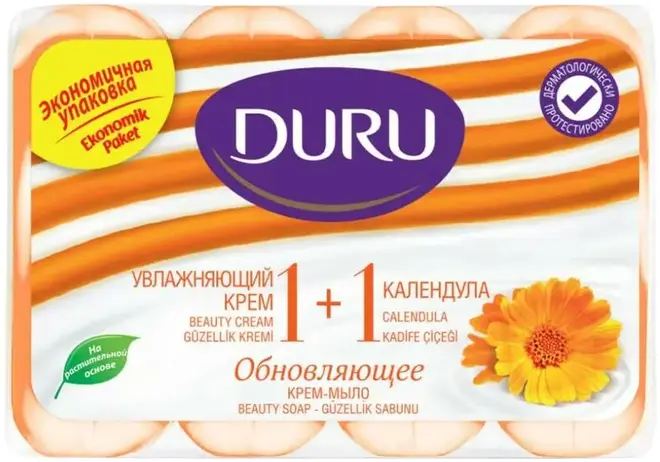Duru 1+1 Увлажняющий Крем и Календула мыло туалетное обновляющее (1 блок)