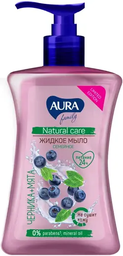Aura Family Natural Care Черника+Мята мыло жидкое семейное (250 мл)