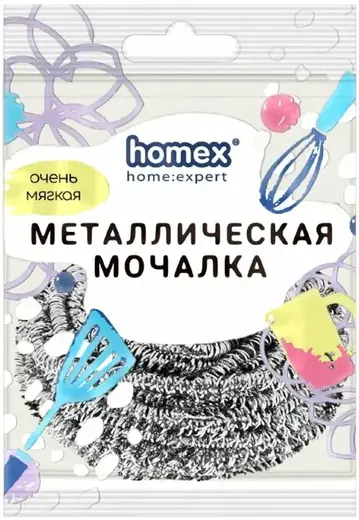 Homex Очень Мягкая мочалка металлическая спиральная (1 мочалка)