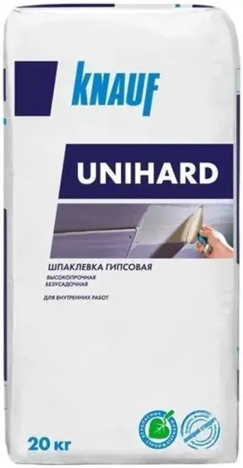 Кнауф Унихард шпаклевка гипсовая высокопрочная безусадочная (20 кг)