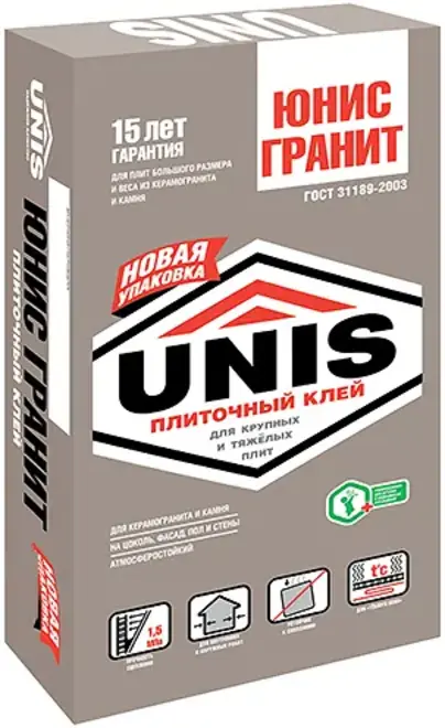 Юнис Гранит плиточный клей для крупных и тяжелых плит (5 кг)