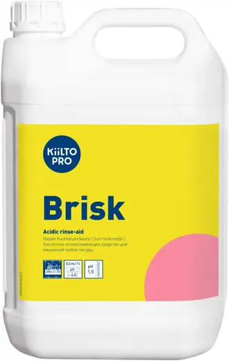 Kiilto Pro Brisk кислотное ополаскивающее средство для машинной мойки посуды (5 л)