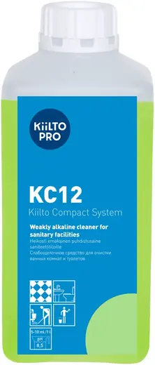 Kiilto Pro KC12 слабощелочное средство для ежедневной мойки санузлов и ванн (1 л)