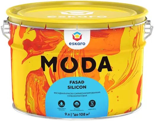 Eskaro Moda Fasad Silicon фасадная силиконизированная краска (9 л) бесцветная