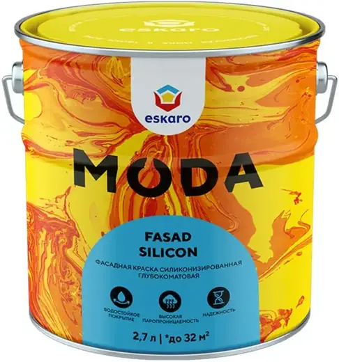 Eskaro Moda Fasad Silicon фасадная силиконизированная краска (2.7 л) белая