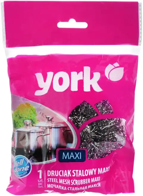 York Макси мочалка металлическая (1 мочалка)