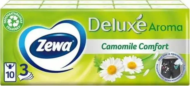 Zewa Zemma Deluxe Aroma Camomile Comfort платочки бумажные (10 пачек * 10 платочков в пачке)
