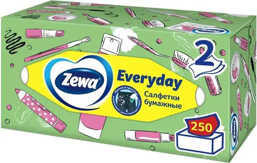 Zewa Everyday салфетки бумажные (250 салфеток в коробке)
