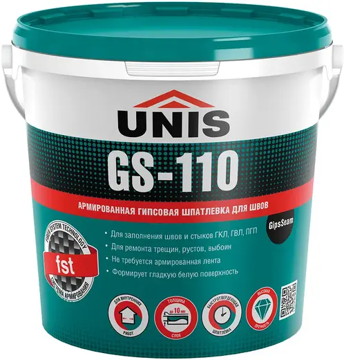 Юнис GS-110 армированная гипсовая шпатлевка для швов (5 кг)