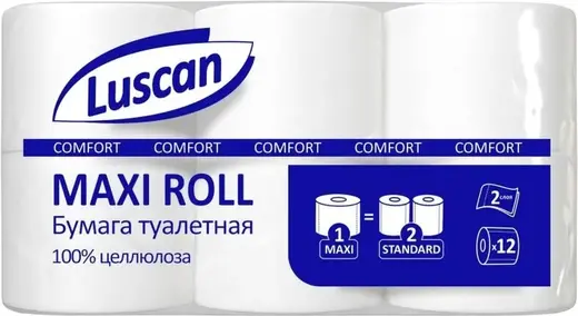 Luscan Comfort Maxi Roll бумага туалетная (12 рулонов в упаковке)