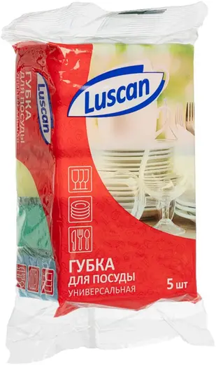 Luscan губки для посуды универсальная (набор 5 губок)