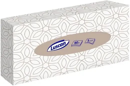 Luscan салфетки косметические (80 салфеток в коробке) 3 слоя 200 * 200 мм