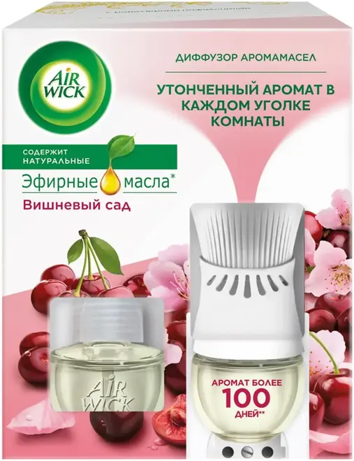 Air Wick Цветущая Вишня диффузор аромамасел со сменным флаконом (19 мл (1 диффузор + 1 сменный флакон)