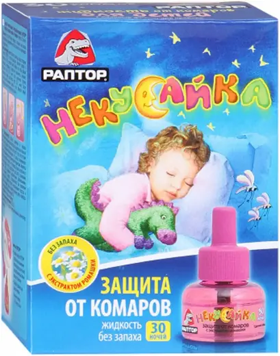 Раптор Некусайка 30 Ночей детский комплект от комаров (1 флакон с жидкостью + 1 фумигатор) 1 комплект