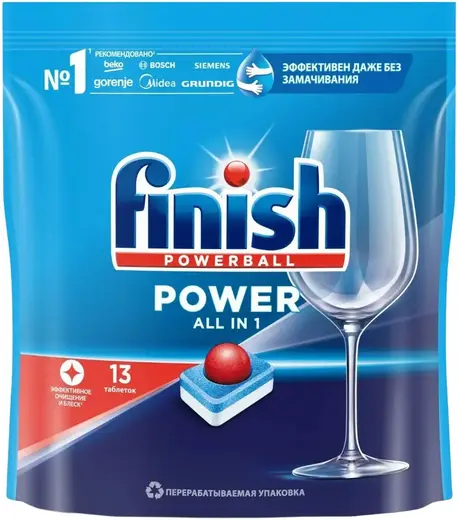 Finish Powerball Power All in One таблетки для посудомоечных машин (13 таблеток)