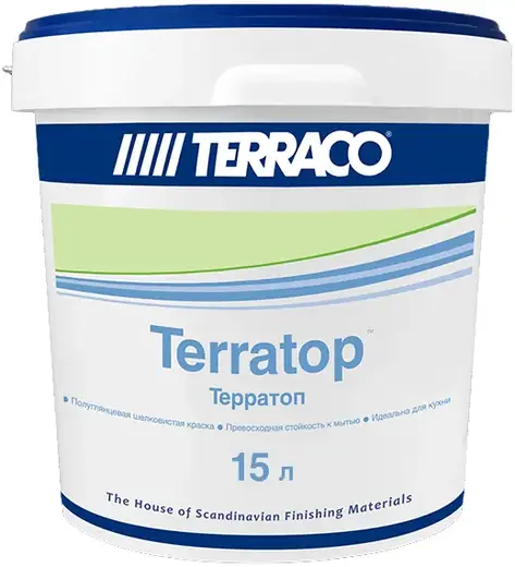 Terraco Terratop краска акриловая с повышенной устойчивостью к загрязнениям (15 л) белая