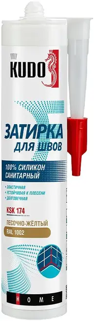 Kudo Home герметик-затирка для швов силиконовый санитарный (280 мл) песочно-желтая