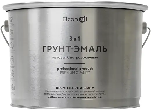 Elcon грунт-эмаль по ржавчине 3 в 1 (2 кг) серая RAL 7040