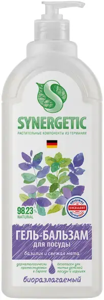 Синергетик Базилик и Свежая Мята гель-бальзам для посуды (500 мл)