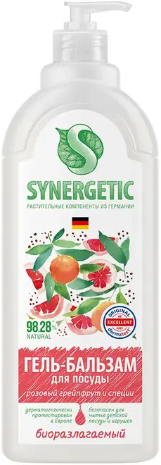 Синергетик Розовый Грейпфрут и Специи гель-бальзам для посуды (500 мл)