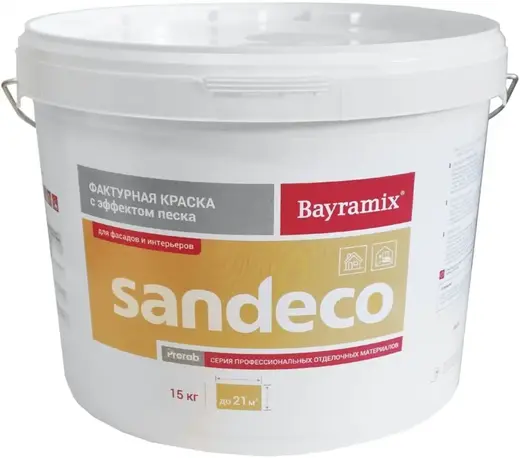 Bayramix Sandeco фактурная краска с эффектом песка (15 кг) белая