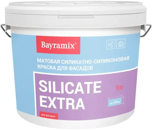 Bayramix Silicate Extra краска силикатно-силиконовая для фасадов (9 л) белая